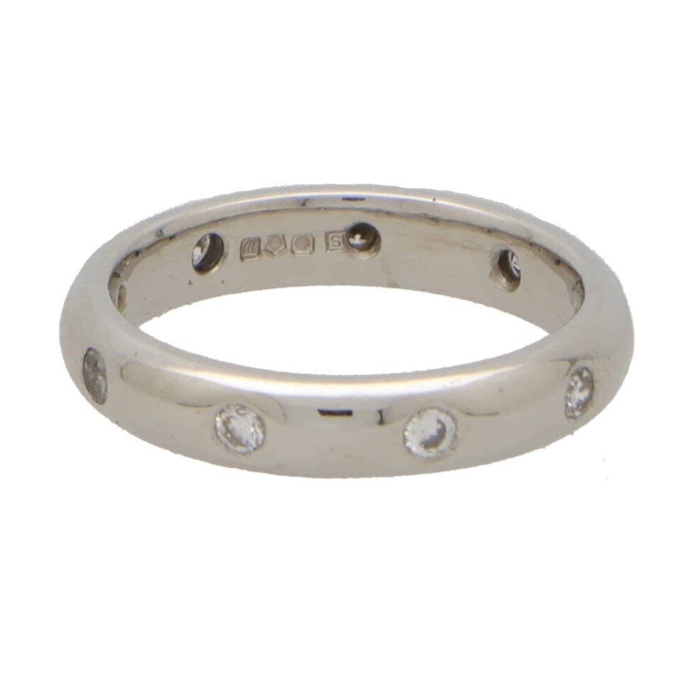 Platinum Eternity Diamond Dot Band Ring