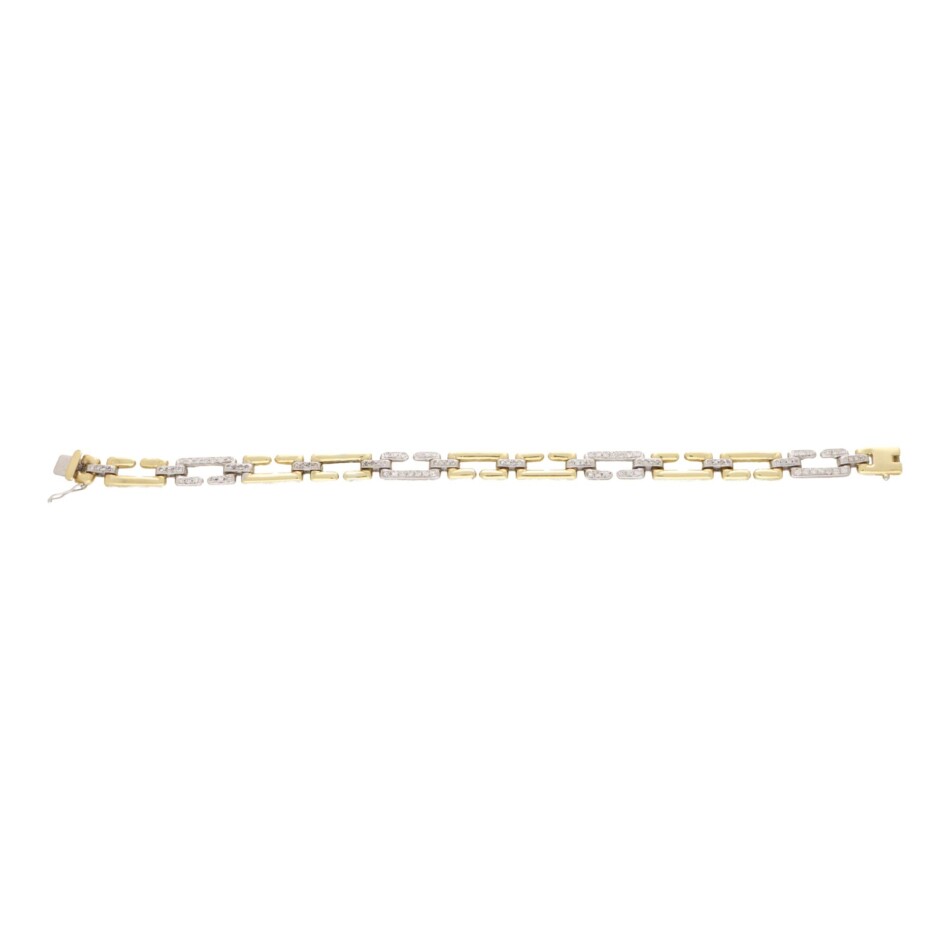 Vintage Cartier Diamond Wanda Bracelet in Yellow and White Gold