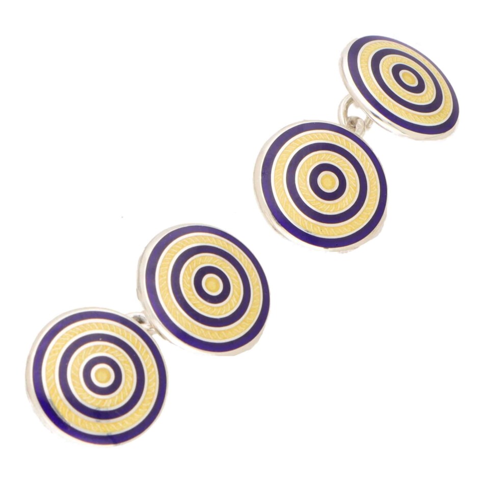 Vitreous Enamel Spiral Cuffinks
