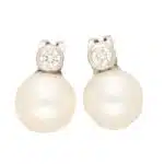 10-millimetre Pearl and Diamond Stud Earrings