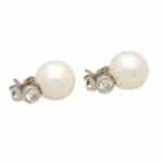 10-millimetre Pearl and Diamond Stud Earrings