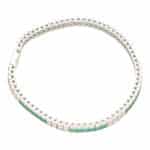 Contemporary Emerald and Diamond Line Tennis Bracelet