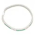 Contemporary Emerald and Diamond Line Tennis Bracelet