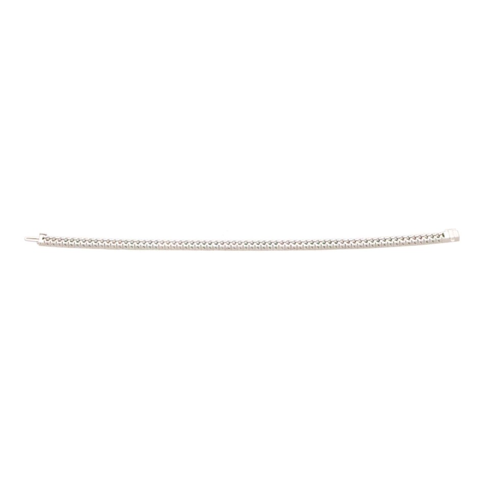Contemporary Emerald and Diamond Line Tennis Bracelet