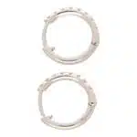 White Gold Diamond Hoop Huggy Earrings
