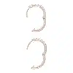 White Gold Diamond Hoop Huggy Earrings