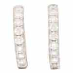 White Gold Diamond Hoop Huggy Earrings