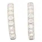 White Gold Diamond Hoop Huggy Earrings