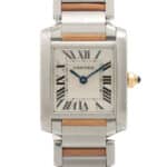 A stylish vintage Cartier Tank Francaise Steel and Yellow Gold