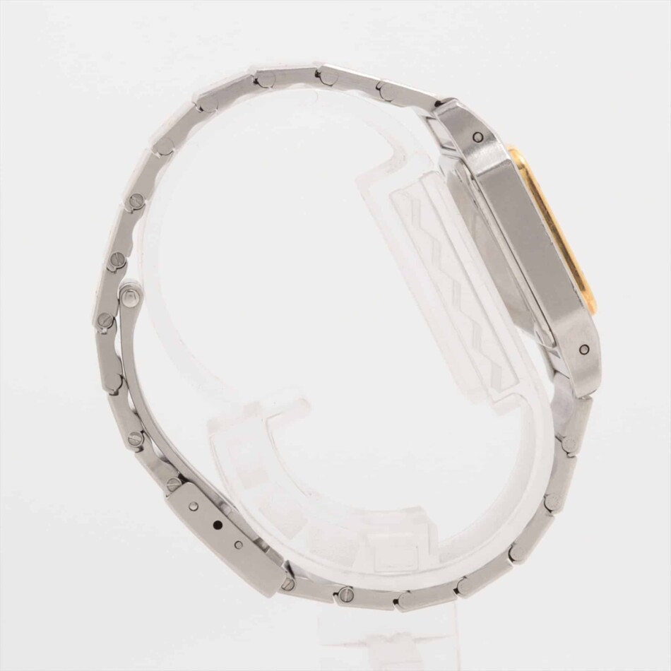 A stylish vintage Cartier Santos Carree steel and gold watch