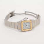 A stylish vintage Cartier Santos Carree steel and gold watch