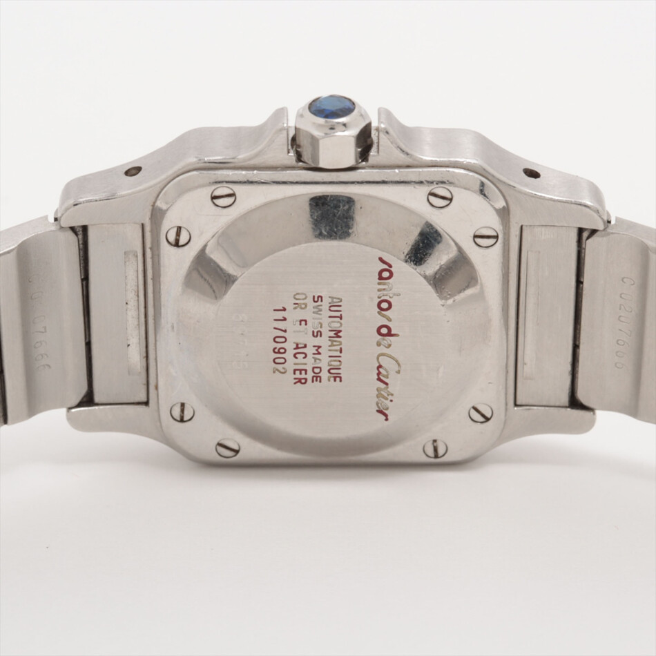 A stylish vintage Cartier Santos Carree steel and gold watch