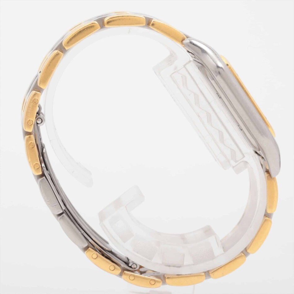 A vintage Cartier Panthere three-row gold and steel watch