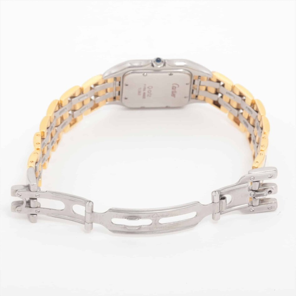 A vintage Cartier Panthere three-row gold and steel watch