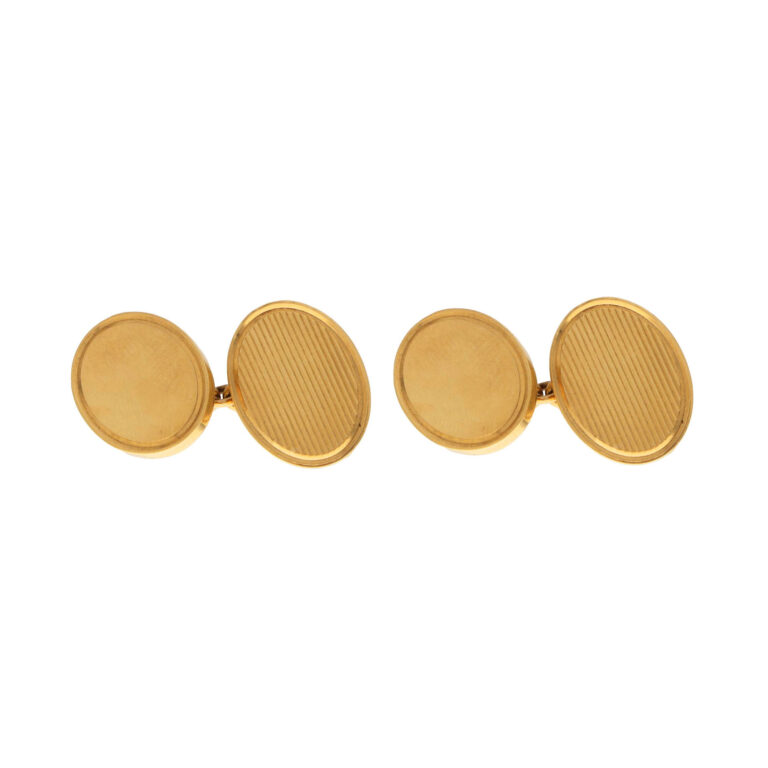 Asprey 18K Gold Oval Cufflinks