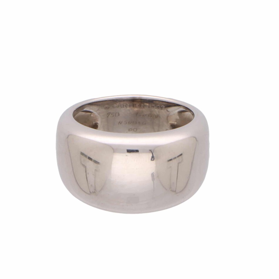 Vintage Cartier Nouvelle Vague Ring in White Gold, Size 60