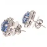 Vintage GIA Certified Natural Sapphire and Diamond Halo Earrings
