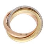 Vintage Cartier Diamond set Trinity Ring, Size 51