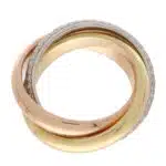 Vintage Cartier Diamond set Trinity Ring, Size 51