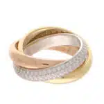 Vintage Cartier Diamond set Trinity Ring, Size 51