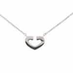 Vintage Cartier Open Double C Heart Pendant Necklace