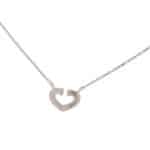 Vintage Cartier Open Double C Heart Pendant Necklace