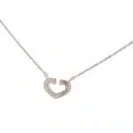Vintage Cartier Open Double C Heart Pendant Necklace