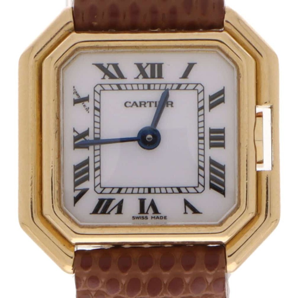 Cartier Ceinture in 18ct Yellow Gold, brown strap