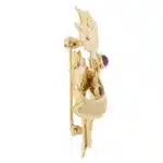Vintage Tiffany & Co Holly Leaf Ruby Brooch in Yellow Gold