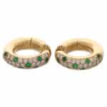 Vintage Cartier Mimi Emerald and Diamond Hoop Earrings