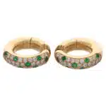Vintage Cartier Mimi Emerald and Diamond Hoop Earrings
