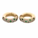 Vintage Cartier Mimi Emerald and Diamond Hoop Earrings