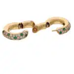 Vintage Cartier Mimi Emerald and Diamond Hoop Earrings
