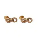 Vintage Cartier Agrafe Diamond Earrings in 18k Yellow Gold