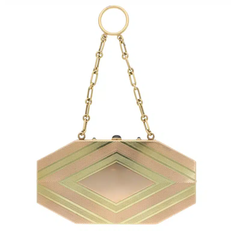 Cartier Paris c.1920's Art Deco Vanity Case In 18k Gold