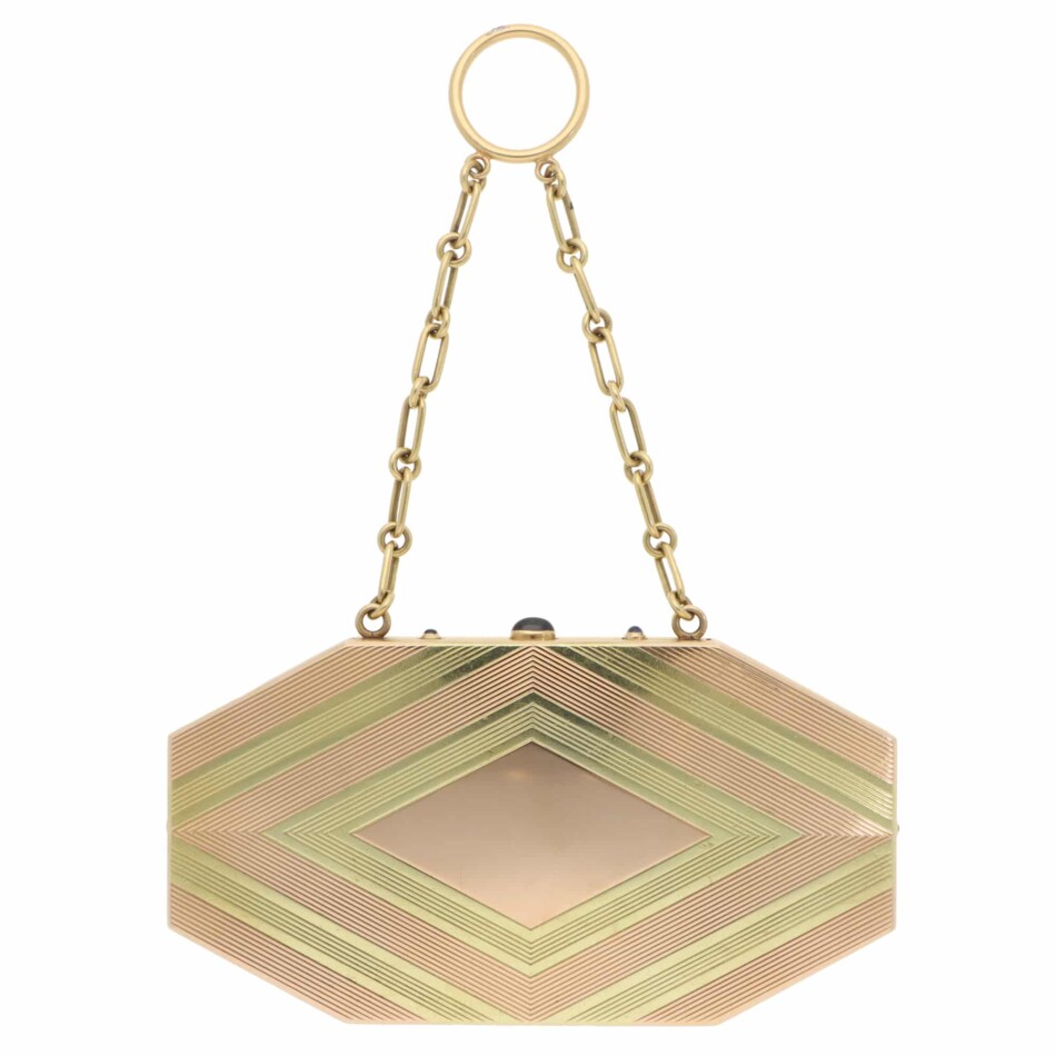 Cartier Paris c.1920's Art Deco Vanity Case In 18k Gold