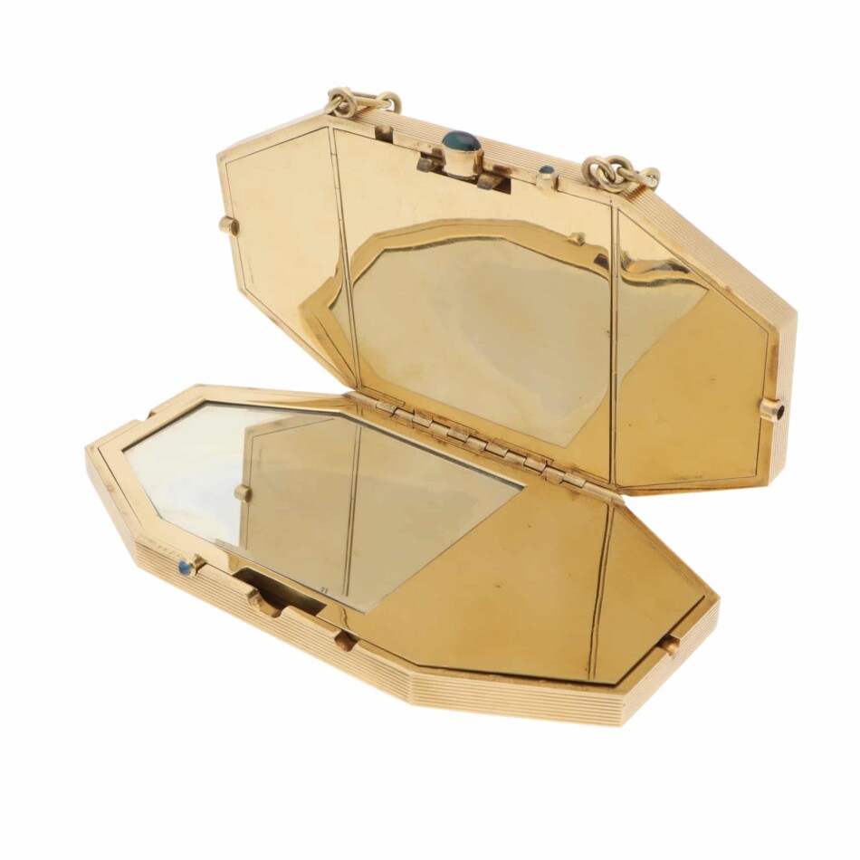 Cartier Paris c.1920's Art Deco Vanity Case In 18k Gold