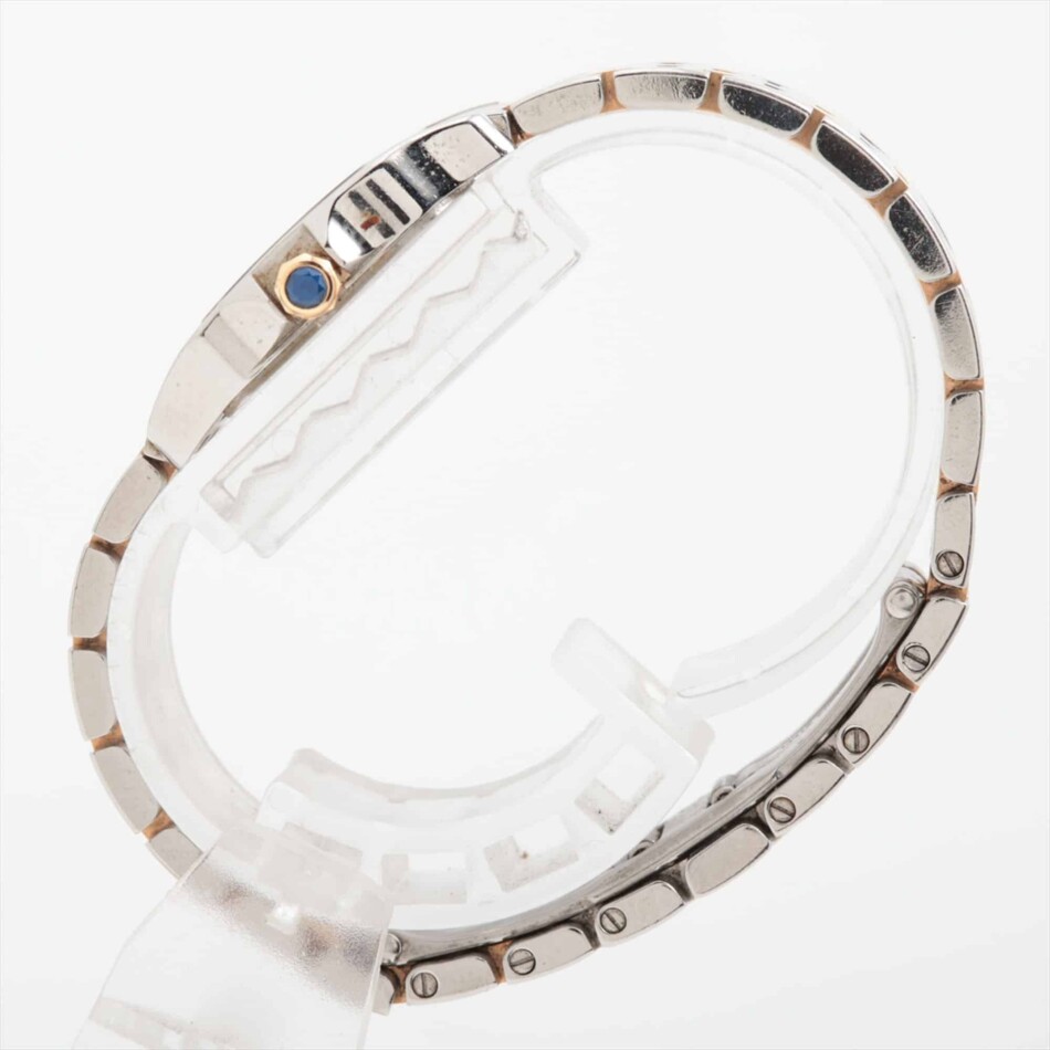 Cartier Santos Demoiselle rose gold and steel, mother of pearl