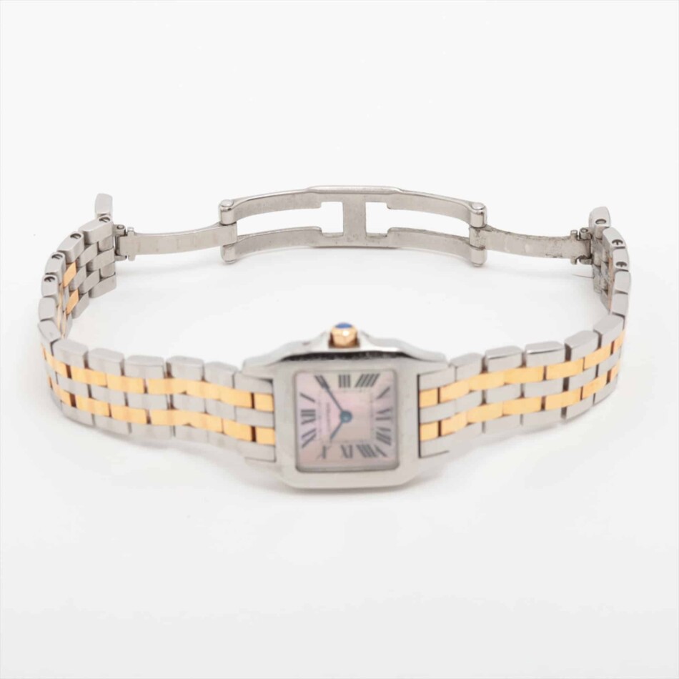 Cartier Santos Demoiselle rose gold and steel, mother of pearl