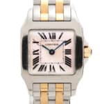 Cartier Santos Demoiselle rose gold and steel, mother of pearl