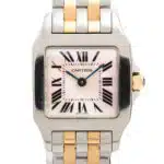 Cartier Santos Demoiselle rose gold and steel, mother of pearl