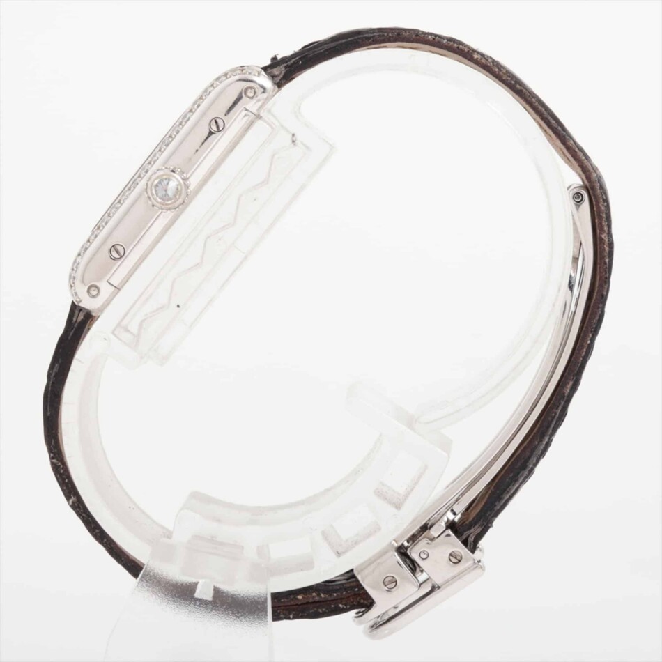 Cartier Tank Allongee white gold quartz movement diamond bezel