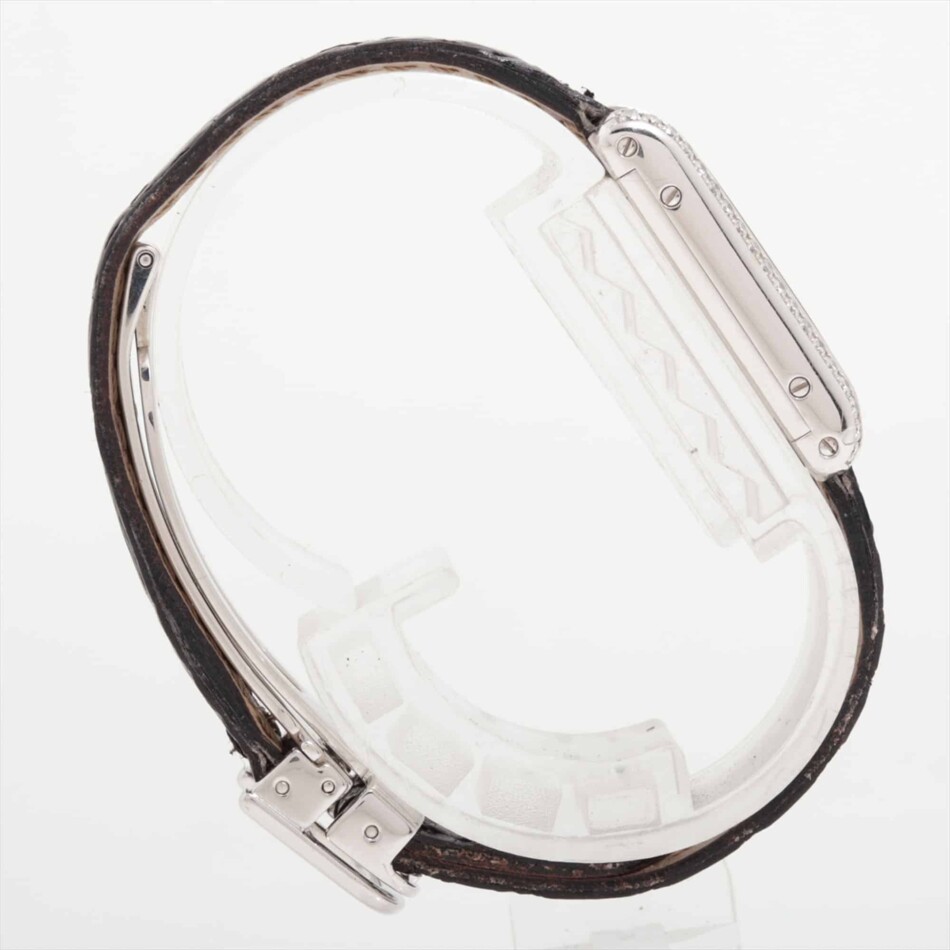 Cartier Tank Allongee white gold quartz movement diamond bezel