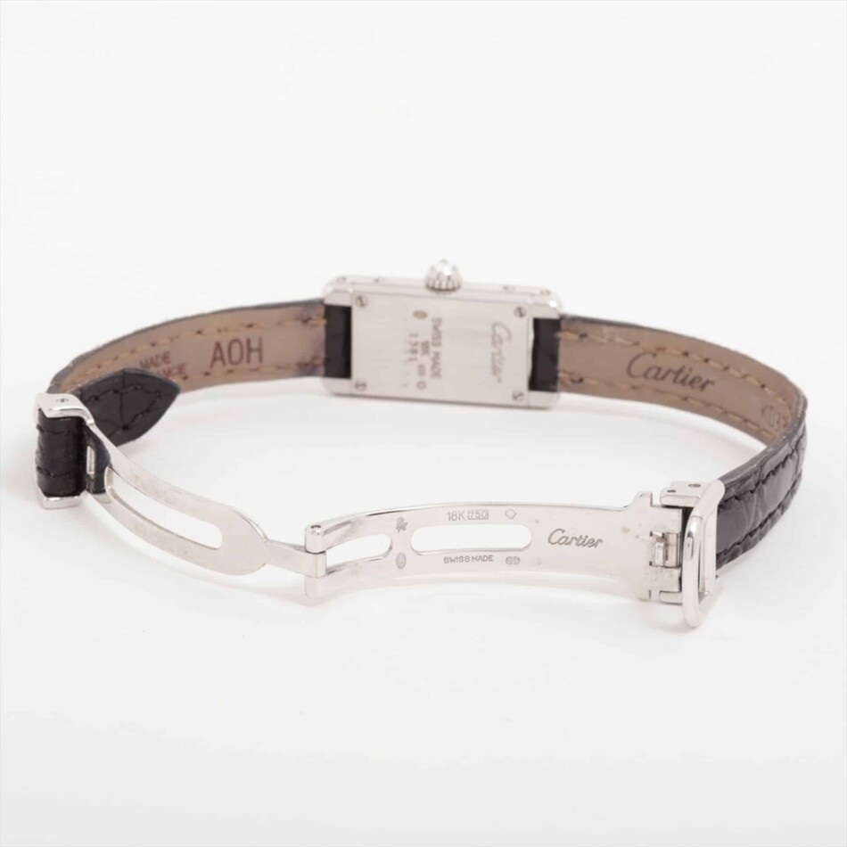 Cartier Tank Allongee white gold quartz movement diamond bezel