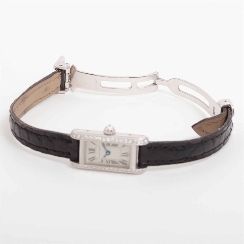 Cartier Tank Allongee white gold quartz movement diamond bezel