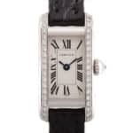 Cartier Tank Allongee white gold quartz movement diamond bezel