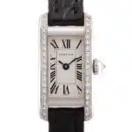Cartier Tank Allongee white gold quartz movement diamond bezel