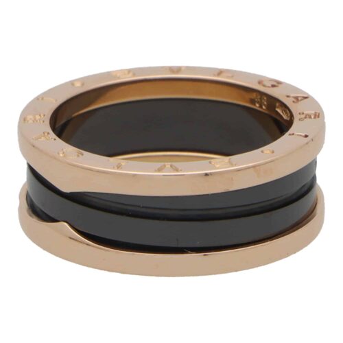 Vintage Bulgari B.Zero Black Ceramic Ring in Rose Gold