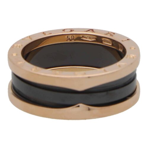 Vintage Bulgari B.Zero Black Ceramic Ring in Rose Gold
