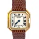 Cartier Ceinture in 18ct Yellow Gold, brown strap